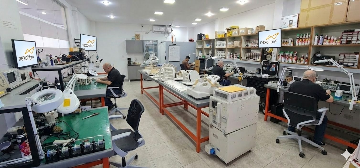 Laboratorio Nexolibre en Argentina con pantallas de la marca